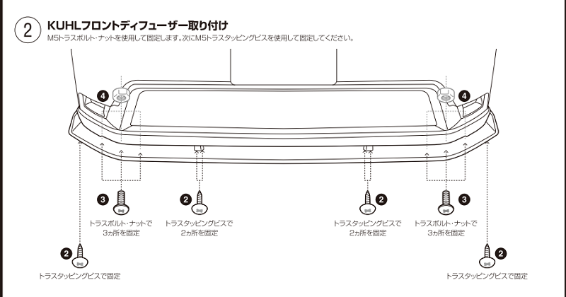 クールジャパン RP6 ステップワゴン フロントリップ 取説 改造 ドレスアップ エアロ