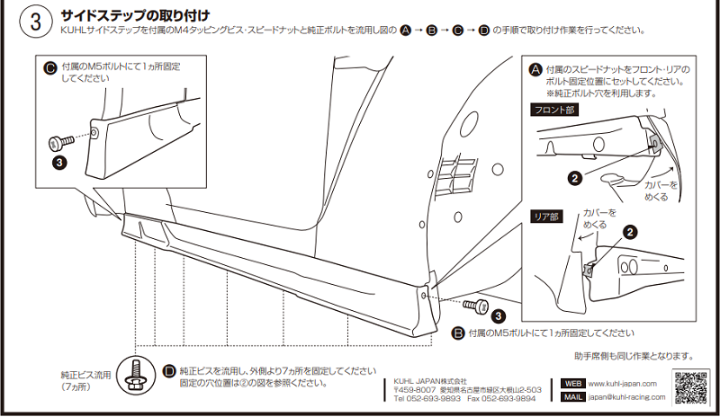 クールジャパン GTR 後期 35 サイド エアロパーツ 取扱説明書 部品